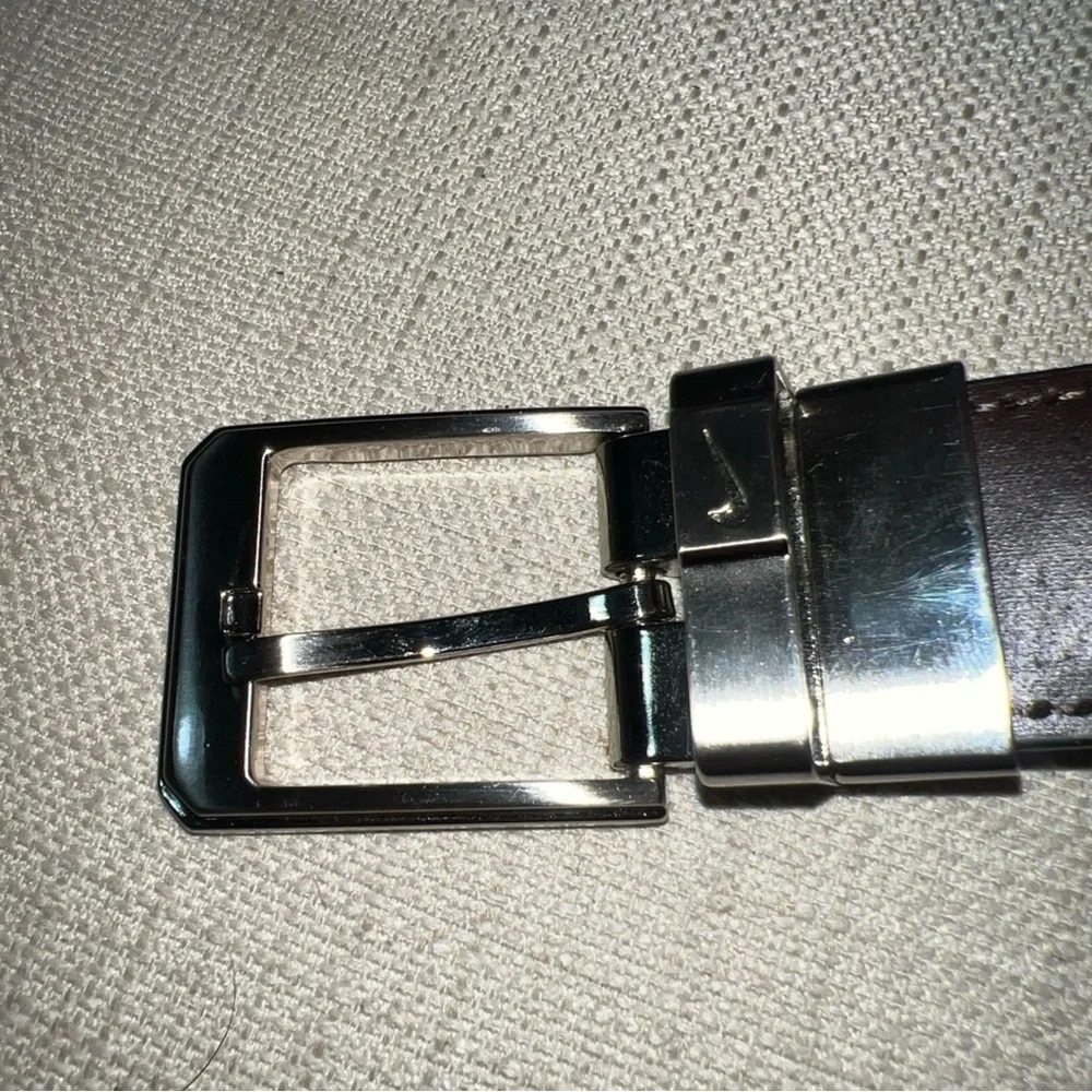 Men's Reversible Black & Brown Braided Leather NIKE Belt Size 36”